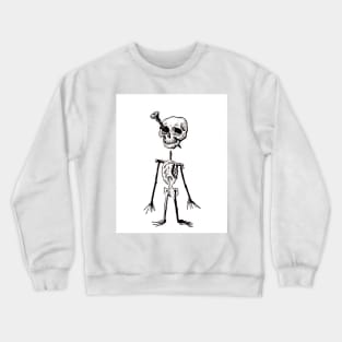 Screwed , Pen and Ink Skeleton humor dark art death Crewneck Sweatshirt